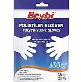BEYBİ Şeffaf Polietilen Eldiven - 100'lü Paket