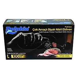 Dolphin Çok Amaçlı Siyah Nitril Eldiven