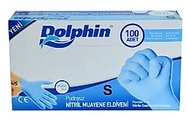 DOLPHİN Mavi Nitril Pudrasız Eldiven