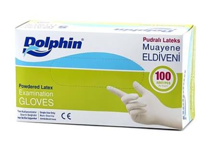 DOLPHİN Latex Muayene Eldiveni - Pudralı