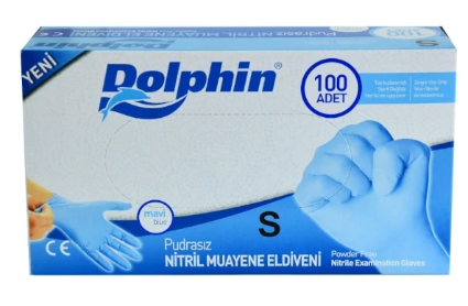 DOLPHİN Mavi Nitril Pudrasız Eldiven