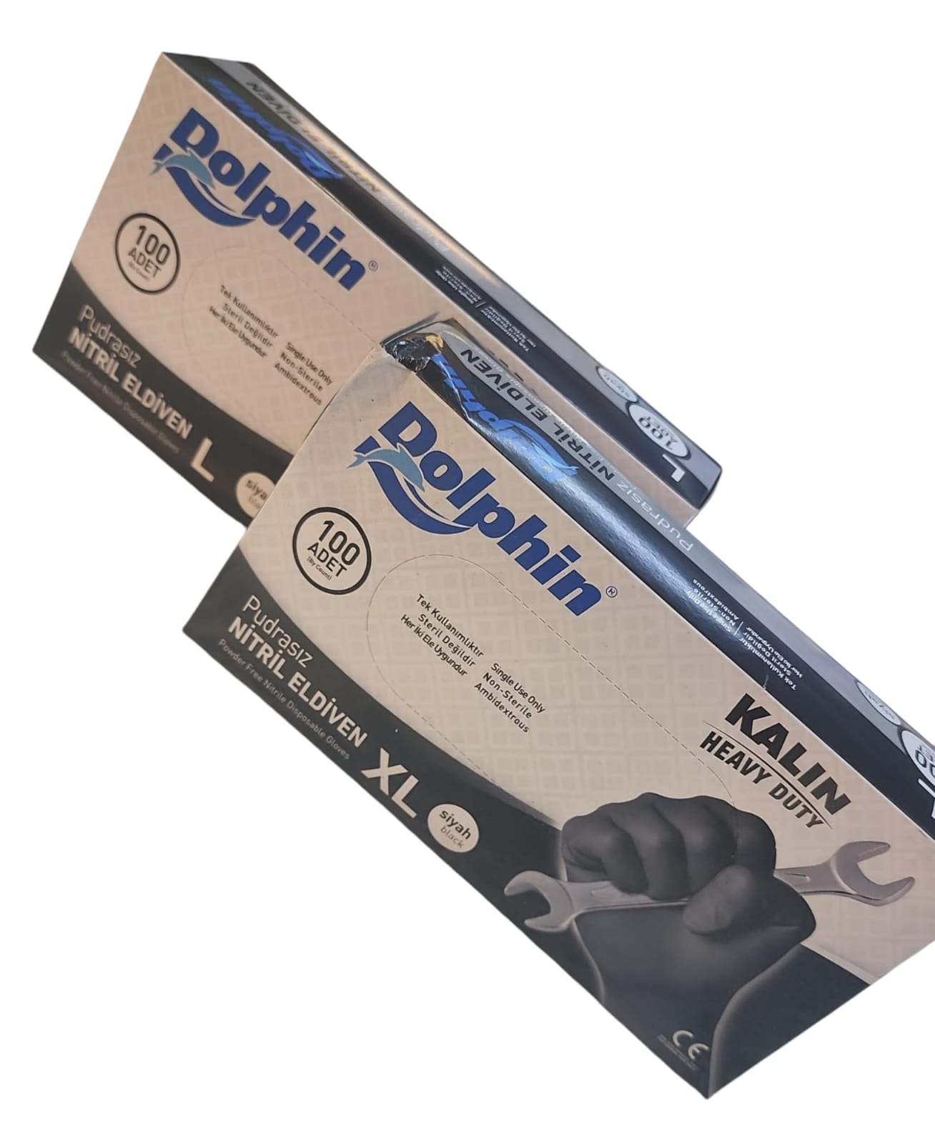 DOLPHİN Siyah Ekstra Kalın Nitril Eldiven